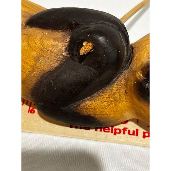 MCM Siamese Cat Solid Wood statue Folk Art Sculpture Hand Carved 12" collector - Picture 8 of 11